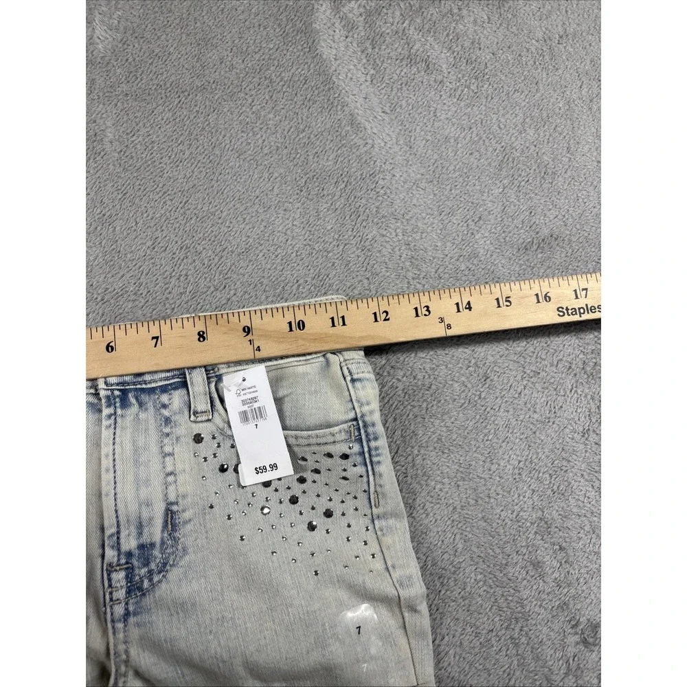 GAP Denim Girls' 70's Flare Stretch‎ Adjustable Waist Studded Jeans Light 7 NWT